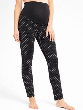 Great Expectations Black & White Polkadot Skinny Maternity Pants | Size Small